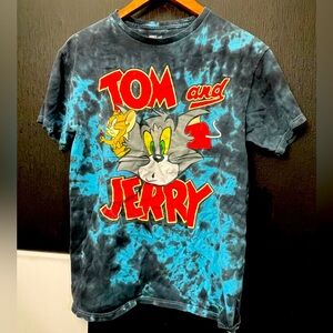 Tom and Jerry Tye Dye / Acid Wash T Shirt Medium